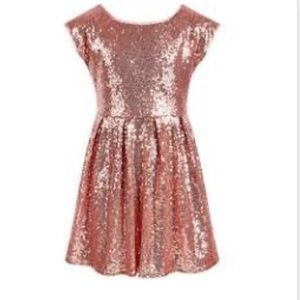 rose gold sequin skater dress